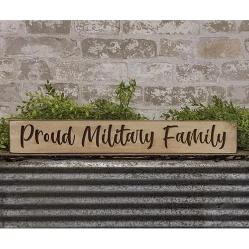 Bed skirts with a modern minimalist designProud Military Family Engraved Sign 24"