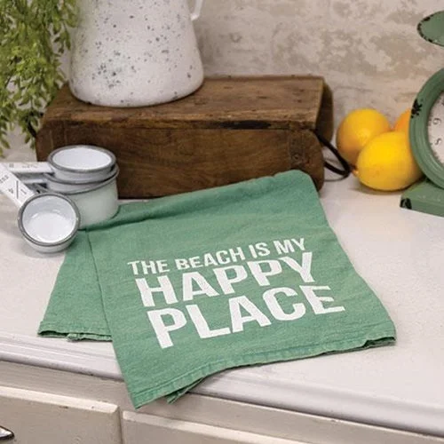 Bed skirts with a vintage - inspired patternThe Beach is my Happy Place Dish Towel