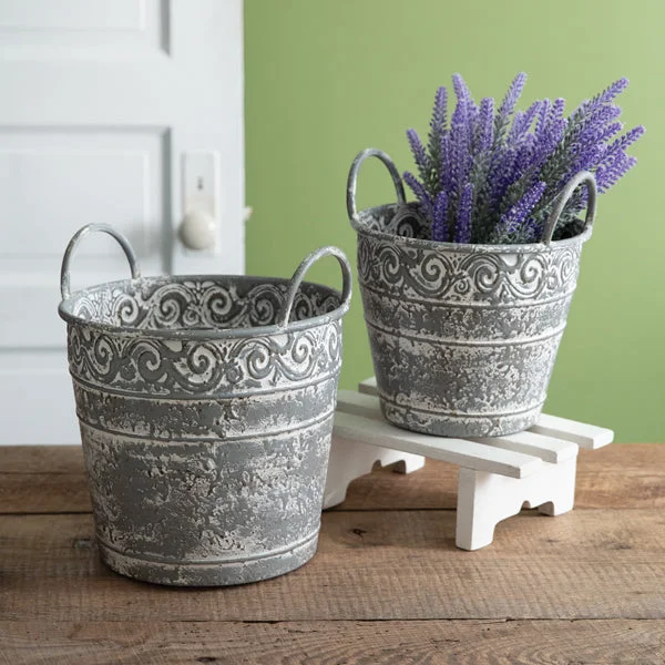 Bed skirts with a unicorn - themed print for kids' bedsSet of Two Stone Valley Metal Buckets