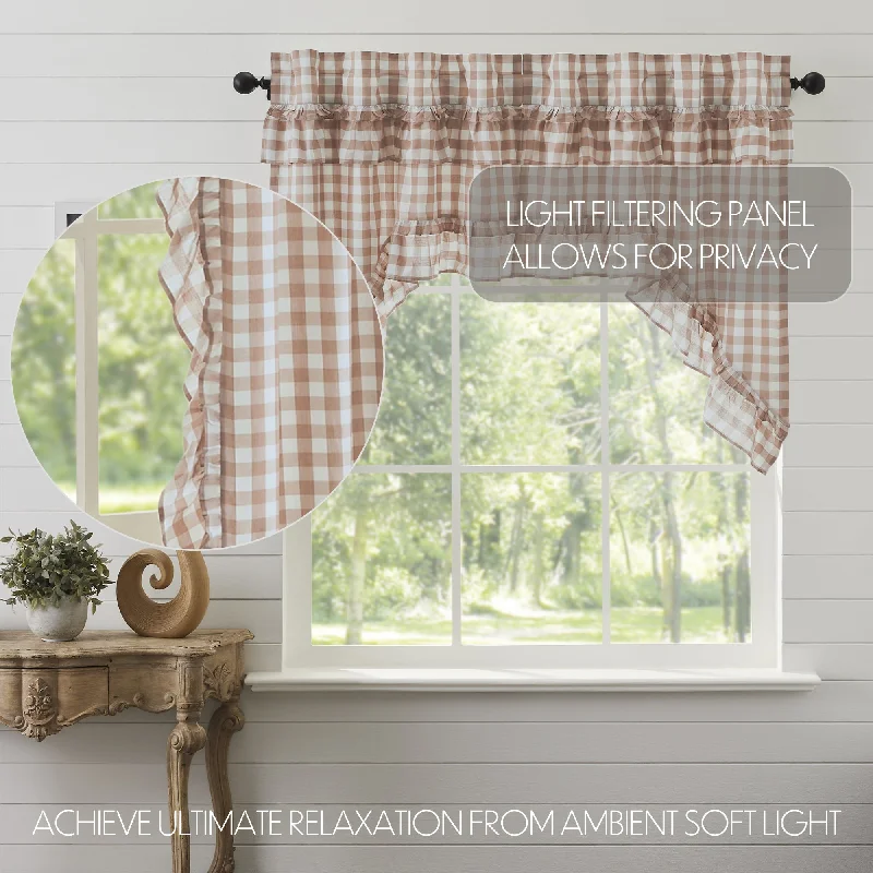Bed skirts with a tropical print for a vacation - inspired feelAnnie Buffalo Portabella Check Ruffled Swag Set of 2 36x36x16 Bed skirts with a tropical print for a vacation - inspired feelAnnie Buffalo Portabella Check Ruffled Swag Set of 2 36x36x16