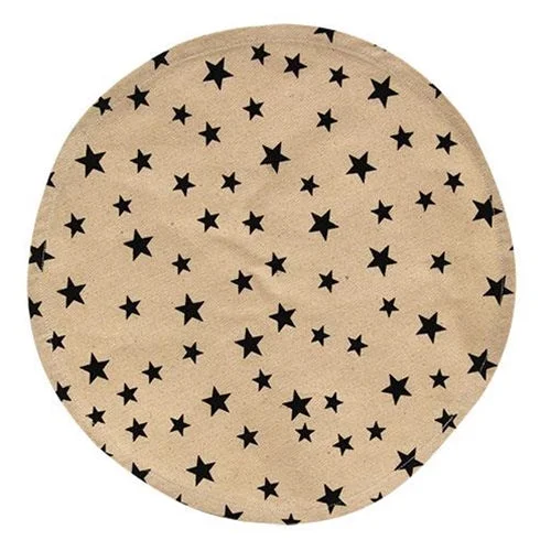 Bed skirts with a tropical print for a vacation - inspired feelRound Mat w/Black Stars