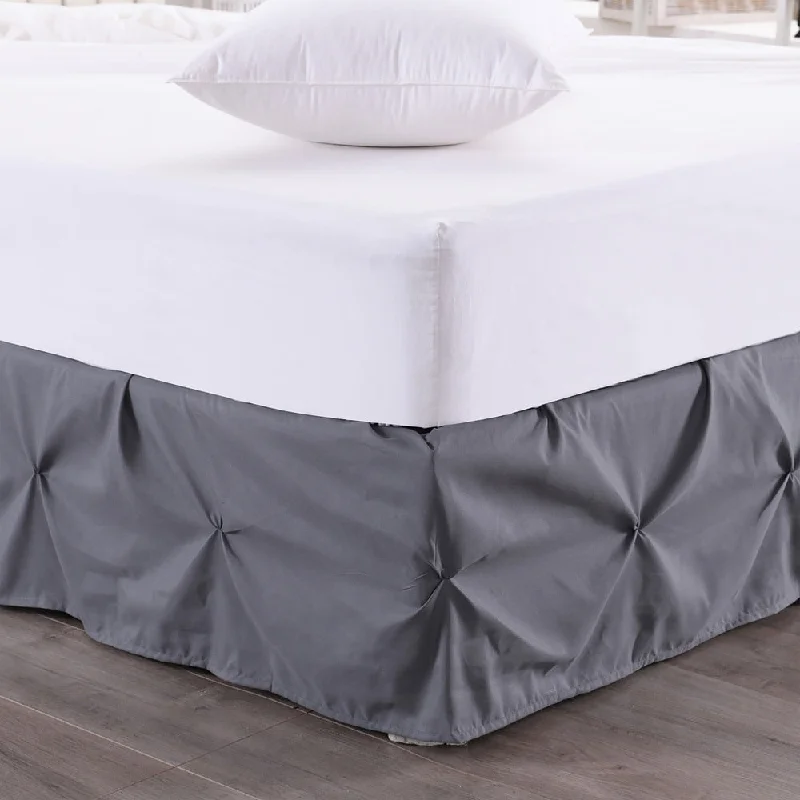 Bed skirts with a scalloped hem for a charming detailHudson Pintuck 14-Inch Drop Bedskirt (Twin, Full, Queen, King) Grey Bed skirts with a scalloped hem for a charming detailHudson Pintuck 14-Inch Drop Bedskirt (Twin, Full, Queen, King) Grey