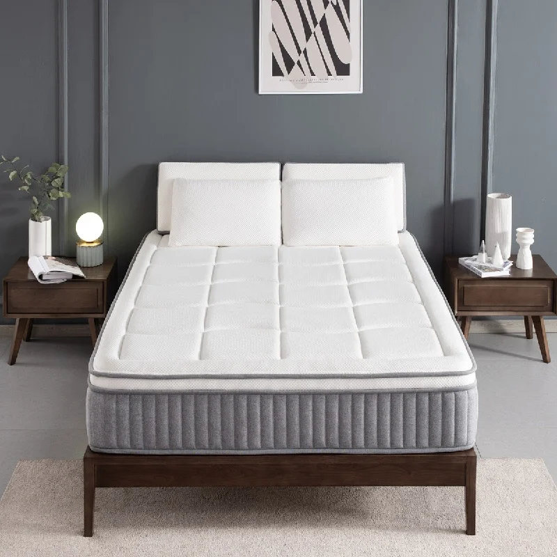 Polyester - foam mattresses for budget - friendly optionsFull Mattress,12 Inch Euro Top Hybrid Mattress, Gel Memory Foam with Pocket Spring Mattress in a Box