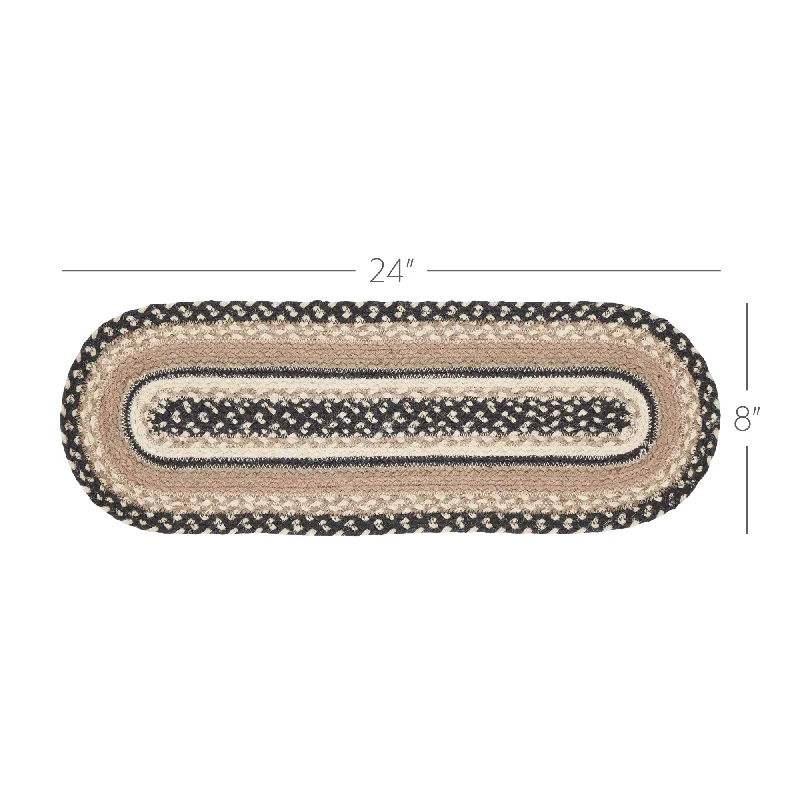 Queen - size bed skirts with ruffled edgesSawyer Mill Charcoal Creme Jute Oval Runner 8x24