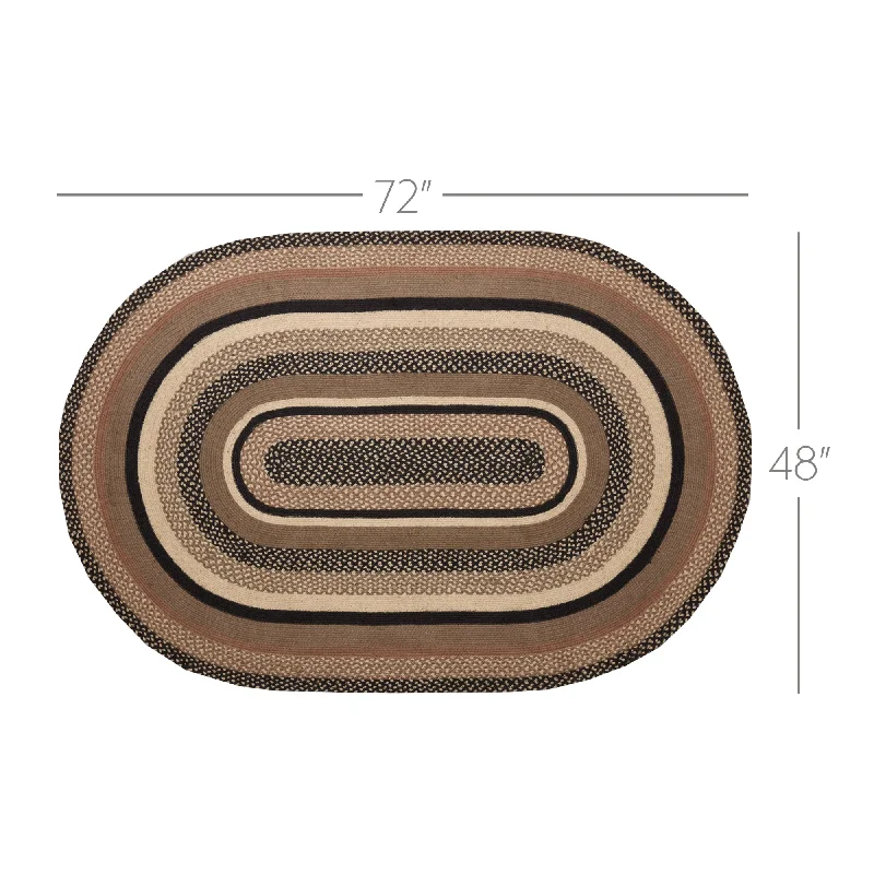 Bed skirts with a eco - friendly materialSawyer Mill Charcoal Creme Jute Rug Oval w/ Pad 48x72