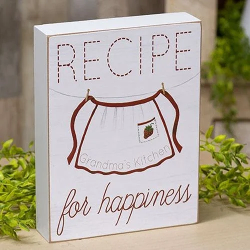 Bed skirts with a damask pattern for an elegant lookRecipe for Happiness Box Sign