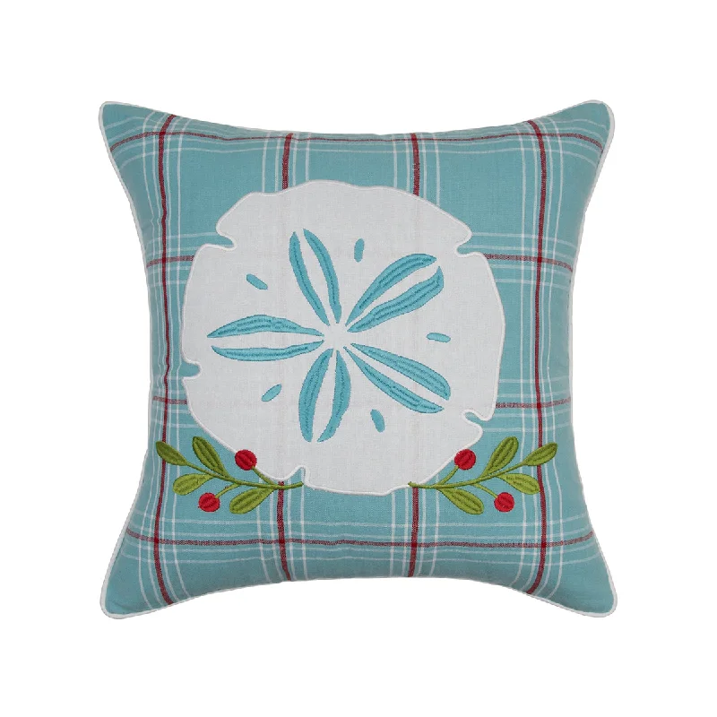 Round Pillows for Boho-Style InteriorsPlaid Sand Dollar Pillow