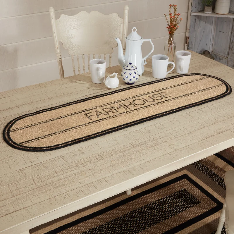Bed skirts with a mermaid - themed printSawyer Mill Charcoal Creme Farmhouse Jute Runner 13x48