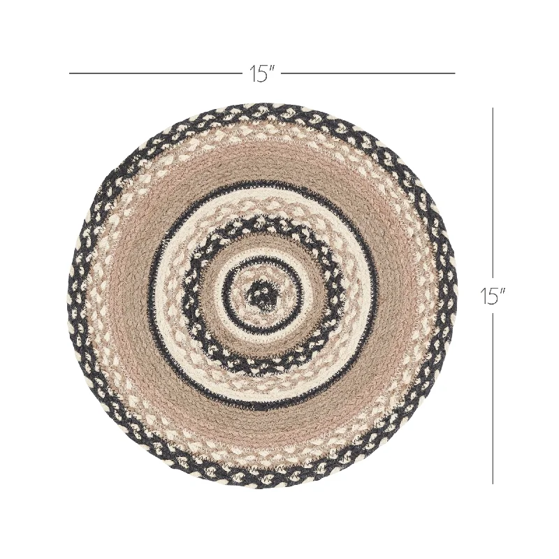 Bed skirts with a soft fleece lining for added comfortSawyer Mill Charcoal Creme Jute Trivet 15