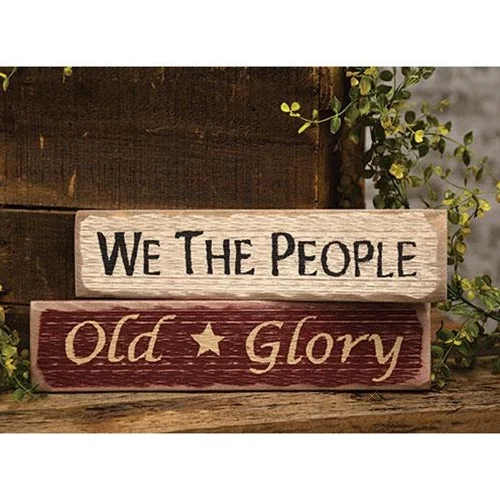 Bed skirts with a modern art - inspired printWe the People Distressed Barnwood Sign