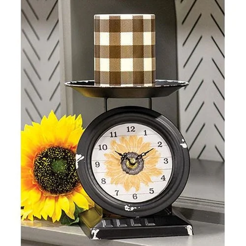 Bed skirts with a retro - style patternVintage Sunflower Old Town Scale Clock
