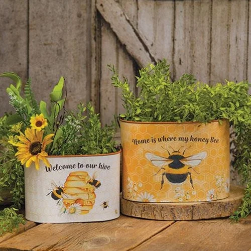 Bed skirts with a Christmas - themed pattern2/Set Honey Bee Oval Buckets