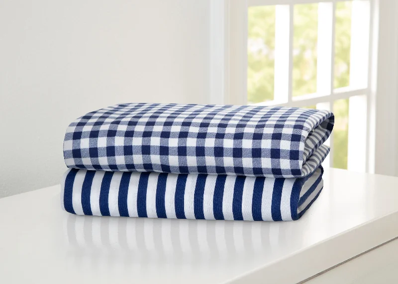 Natural latex and organic cotton blend mattressesBlue Gingham Fitted Crib Sheets - 2 Pack
