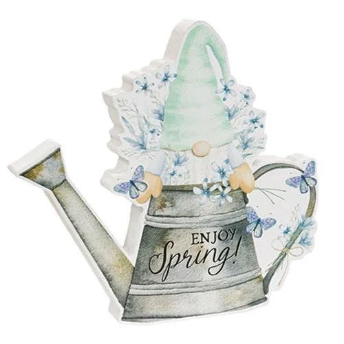 Bed skirts in pastel shades for a delicate lookEnjoy Spring Gnome in Watering Can Chunky Sitter