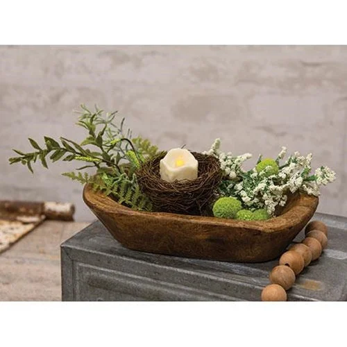 Bed skirts in neutral colors for easy pairingCarved Wood Petite Oval Bowl