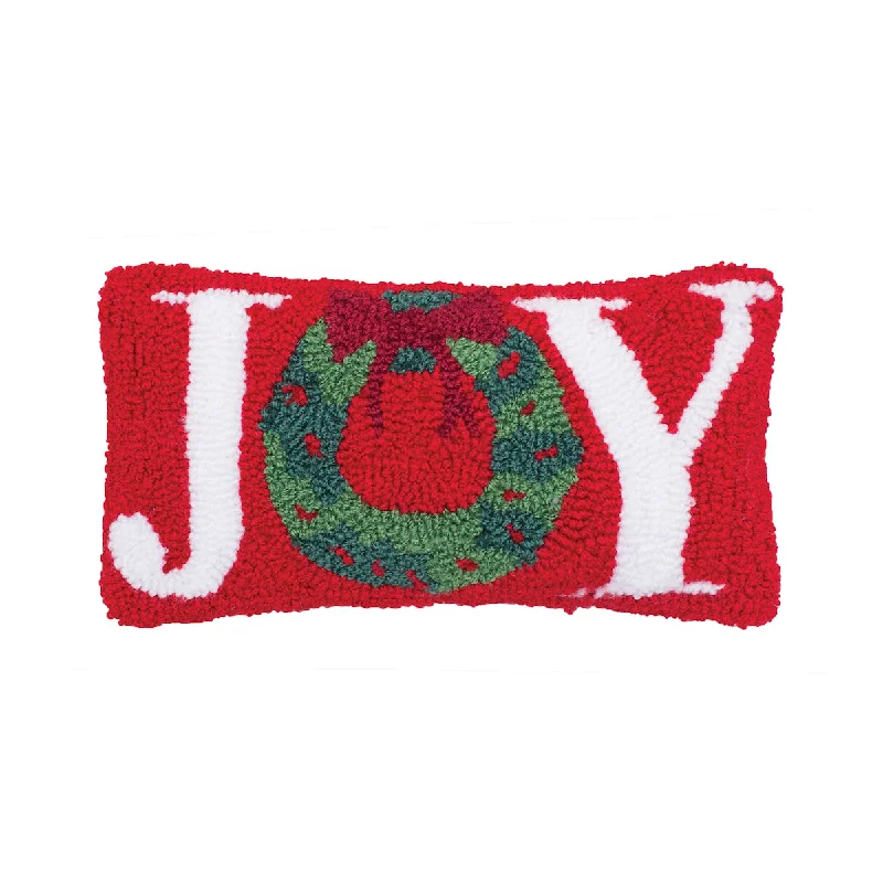 Round Pillows for Boho-Style InteriorsJoy Wreath Hooked Mini Pillow