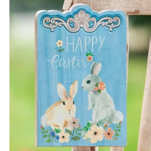 Bed skirts with a country - style patternHappy Easter Bunny Wooden Sign