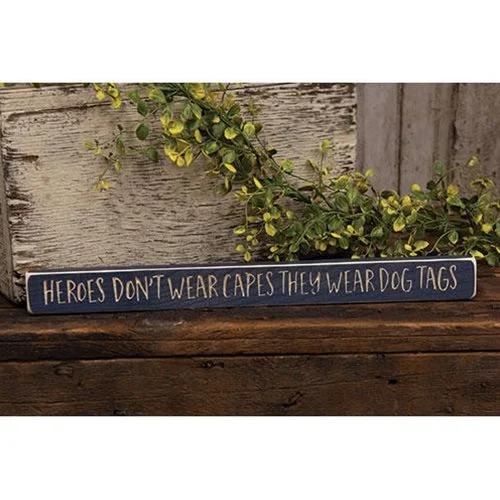 Bed skirts with a ruffled tiered designHeroes Don't Wear Capes They Wear Dog Tags Engraved Block 18" Bed skirts with a ruffled tiered designHeroes Don't Wear Capes They Wear Dog Tags Engraved Block 18"
