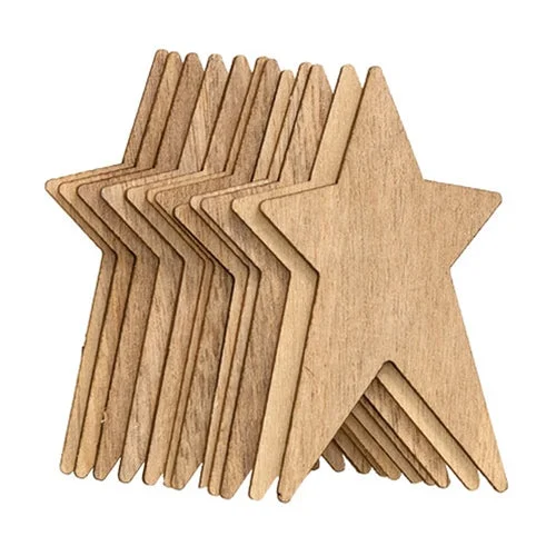 Bed skirts with a geometric print for a modern aesthetic12/Pkg Unfishished Wooden Primitive Stars 3" Bed skirts with a geometric print for a modern aesthetic12/Pkg Unfishished Wooden Primitive Stars 3"