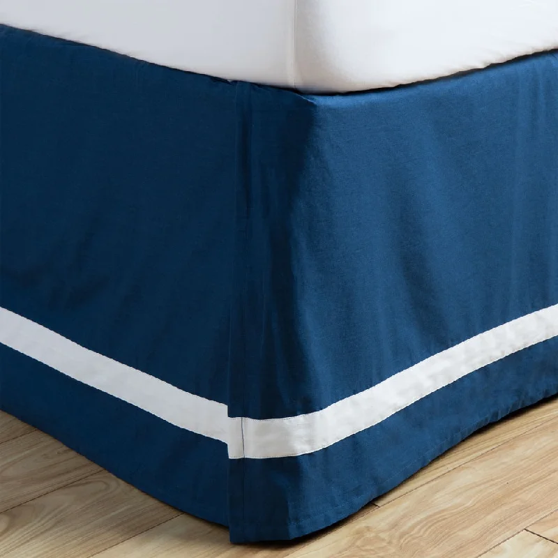 Bed skirts with a paisley print for an exotic feelAndrew Charles Paisley Park Collection Indigo Cotton Bed Skirt