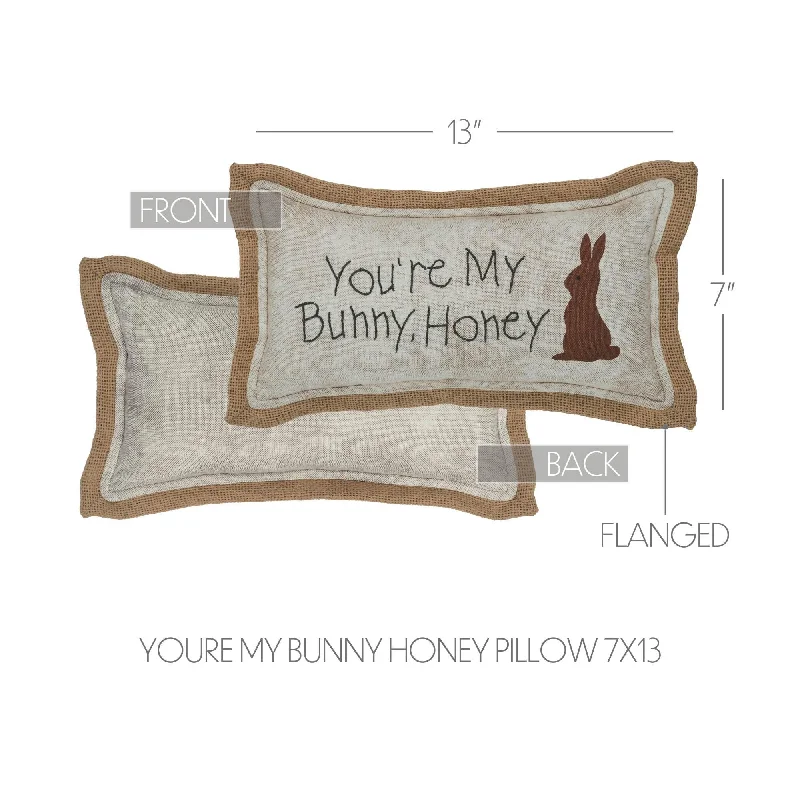 Cotton Pillows for Natural ComfortSpring In Bloom You're My Bunny Honey Pillow 7x13