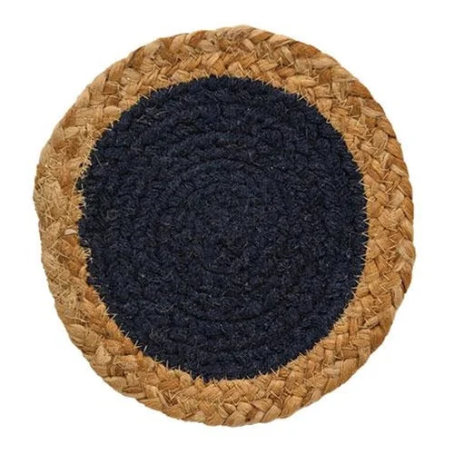 Bed skirts with a bohemian - inspired patternJute & Cotton Candle Mat Navy 6.75"