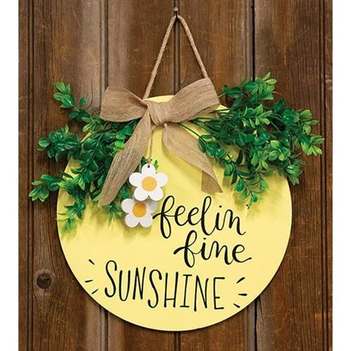Bed skirts with a soft fleece lining for added comfortFeelin' Fine Sunshine Round Sign w/Greenery & Burlap Bow Bed skirts with a soft fleece lining for added comfortFeelin' Fine Sunshine Round Sign w/Greenery & Burlap Bow