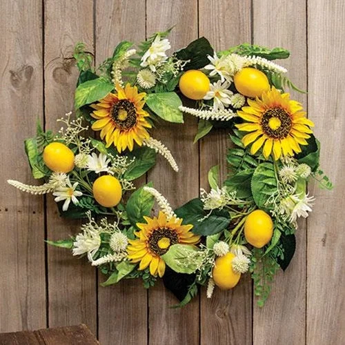 Floral - printed bed skirts for a feminine touchLemon Sunflower & Daisy Wreath