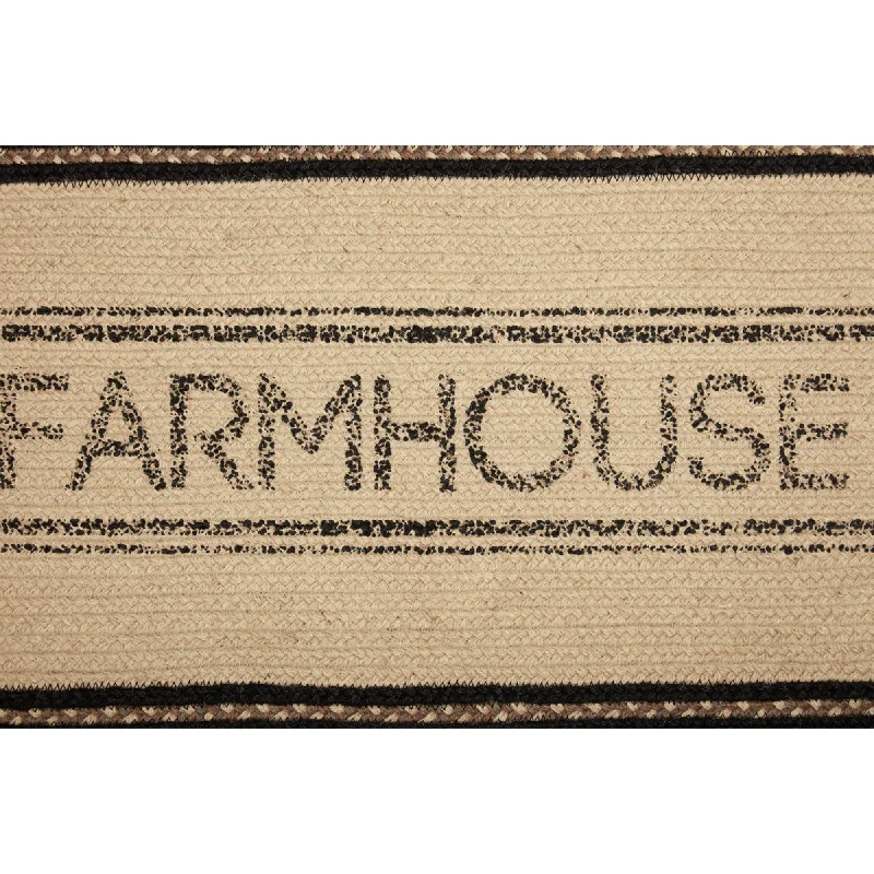 Bed skirts with a retro - style patternSawyer Mill Charcoal Creme Farmhouse Jute Runner 13x36