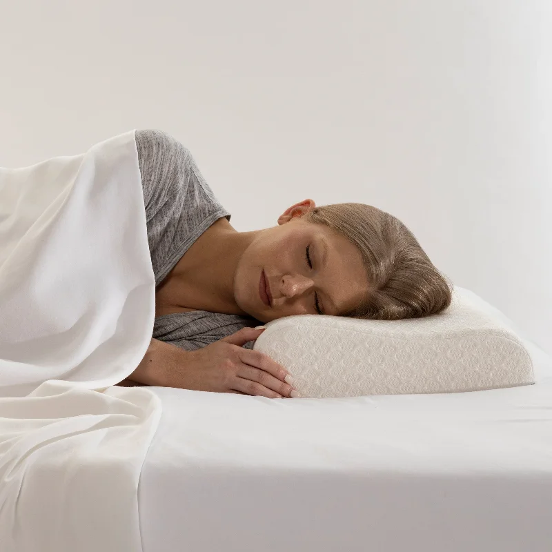Firm Pillows for Side SleepersCervical Pillow - Memory Foam Neck Pillow with Washable Cover - Contour Pillows by Home-Complete - White