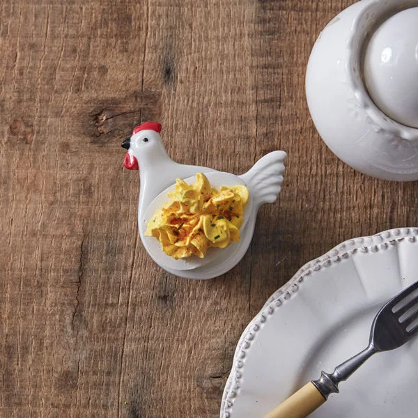 Bed skirts with a retro - style patternRooster Single Deviled Egg Cup - Box of 4