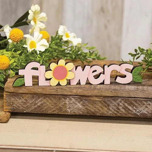 Bed skirts with a unicorn - themed print for kids' bedsFlowers Wooden Word Cutout Sitter