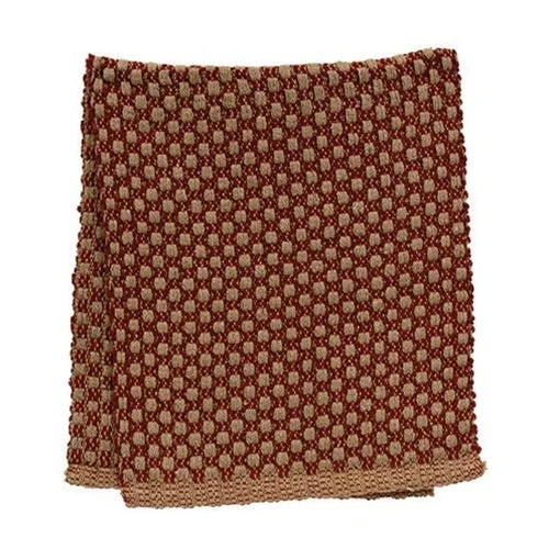 Cotton bed skirts for a soft and breathable lookRed & Tan Cottage Weave Short Runner