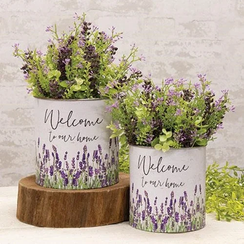 Bed skirts with a football - team - colored pattern2/Set Welcome to Our Home Lavender Buckets