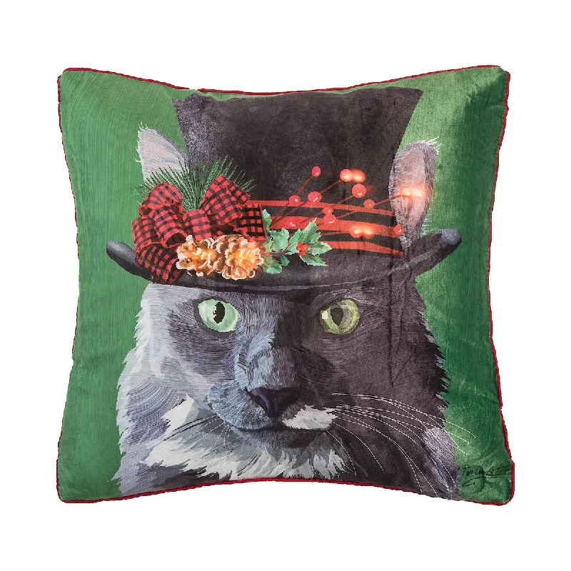Plush Pillows for a Cozy BedChristmas Cat LED Pillow