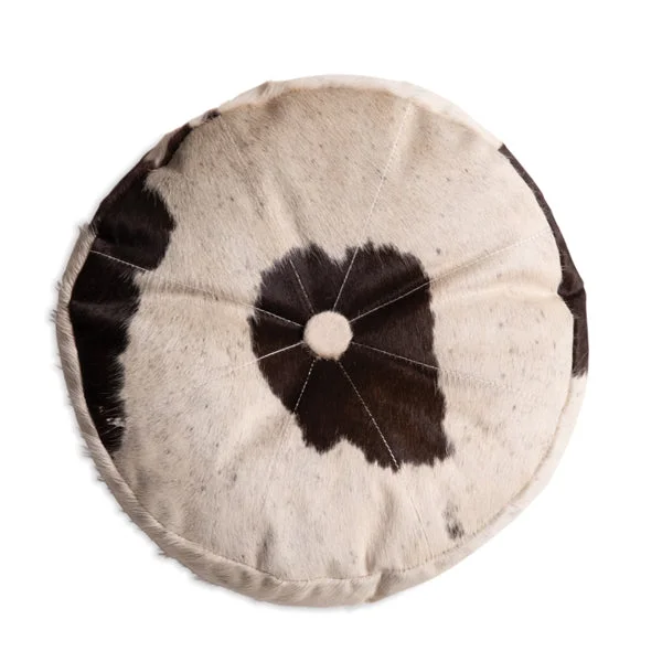 Bed skirts with a metallic thread for a touch of glamourRound Cowhide Throw Pillow