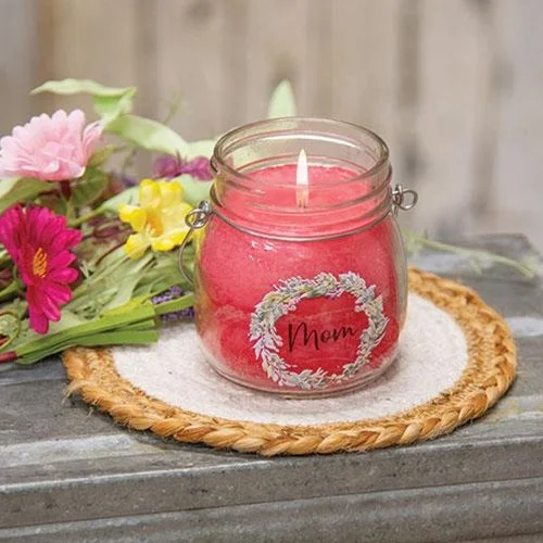 Linen bed skirts for a natural and rustic feelMom Wreath Jar Candle 6oz Strawberry Lemonade