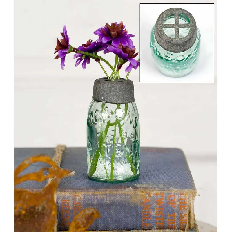 Bed skirts with a child - friendly printMini Mason Jar With Flower Frog