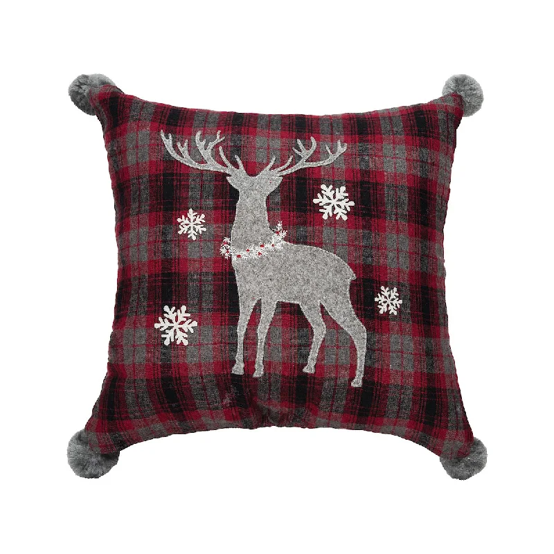 Decorative Pillows for Living Room MakeoverFrosty Deer Plaid Pillow