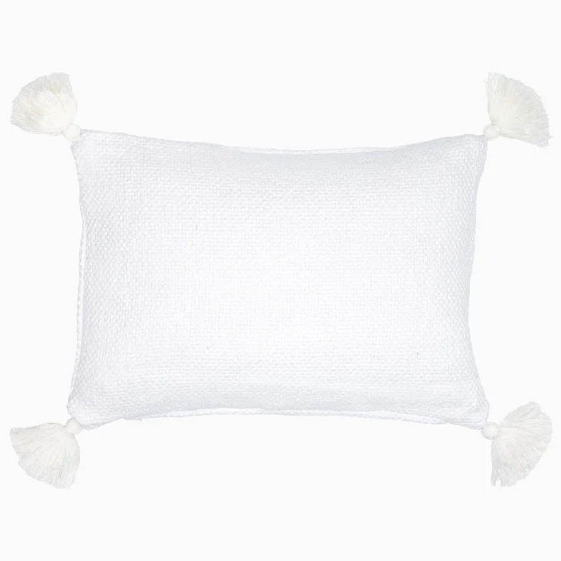 Plush Pillows for a Cozy BedWoven Ivory Kidney Pillow