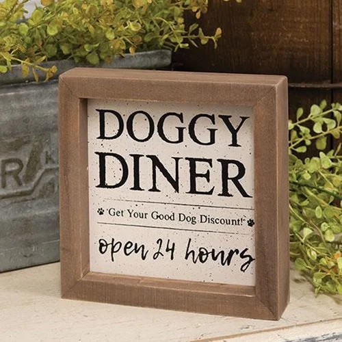 Bed skirts in neutral colors for easy pairingDoggie Diner Framed Sign