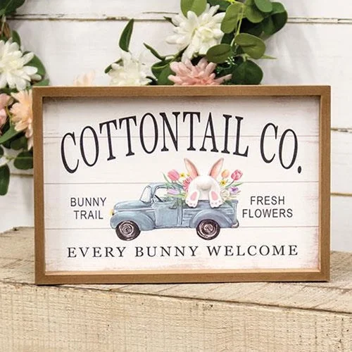 Bed skirts with a child - friendly printCottontail Co Bunny Truck Wood Framed Sign