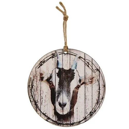 Bed skirts with a multi - colored patternBeadboard Goat Portrait Ornament