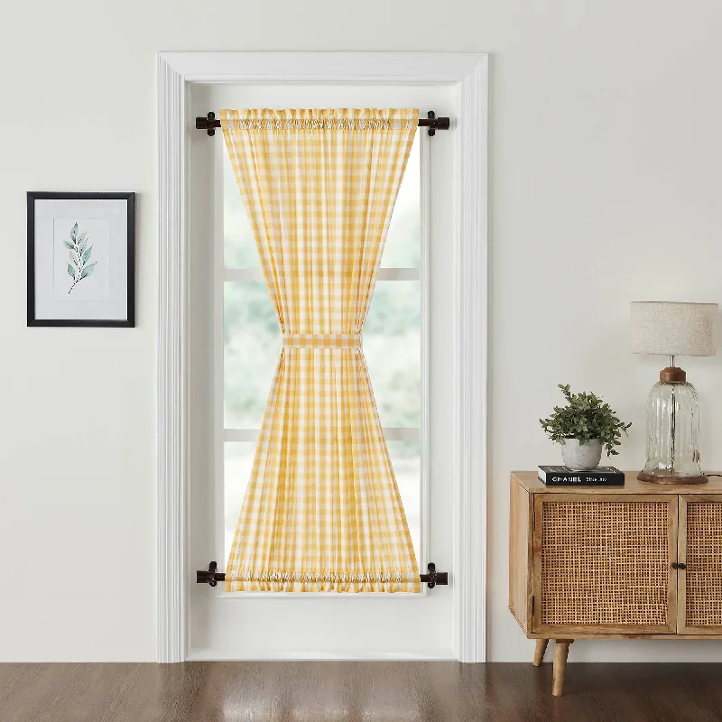 Bed skirts with a tropical print for a vacation - inspired feelAnnie Buffalo Yellow Check Door Panel 72x40 Bed skirts with a tropical print for a vacation - inspired feelAnnie Buffalo Yellow Check Door Panel 72x40