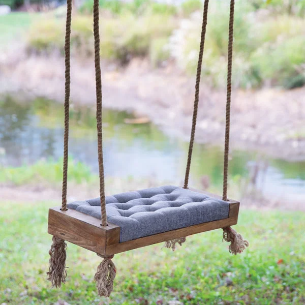 Bed skirts with a satin finish for a shiny appearancePadded Wooden Single Seat Swing
