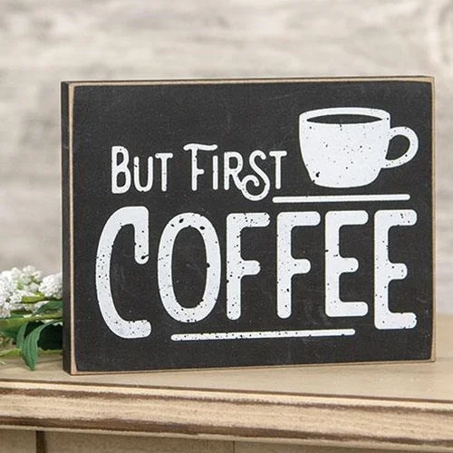 Bed skirts with a satin finish for a shiny appearanceBut First Coffee Black & White Block