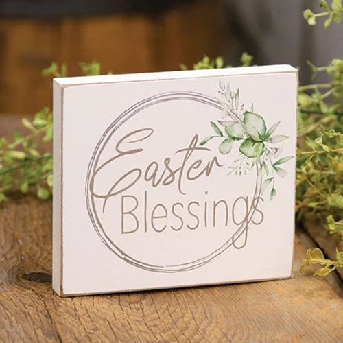Bed skirts with a tropical print for a vacation - inspired feelEaster Blessings Wooden Block