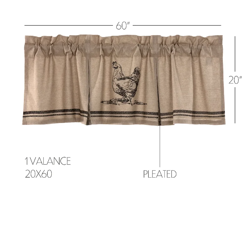 Velvet bed skirts for a luxurious and elegant appearanceSawyer Mill Charcoal Chicken Valance Pleated 20x60