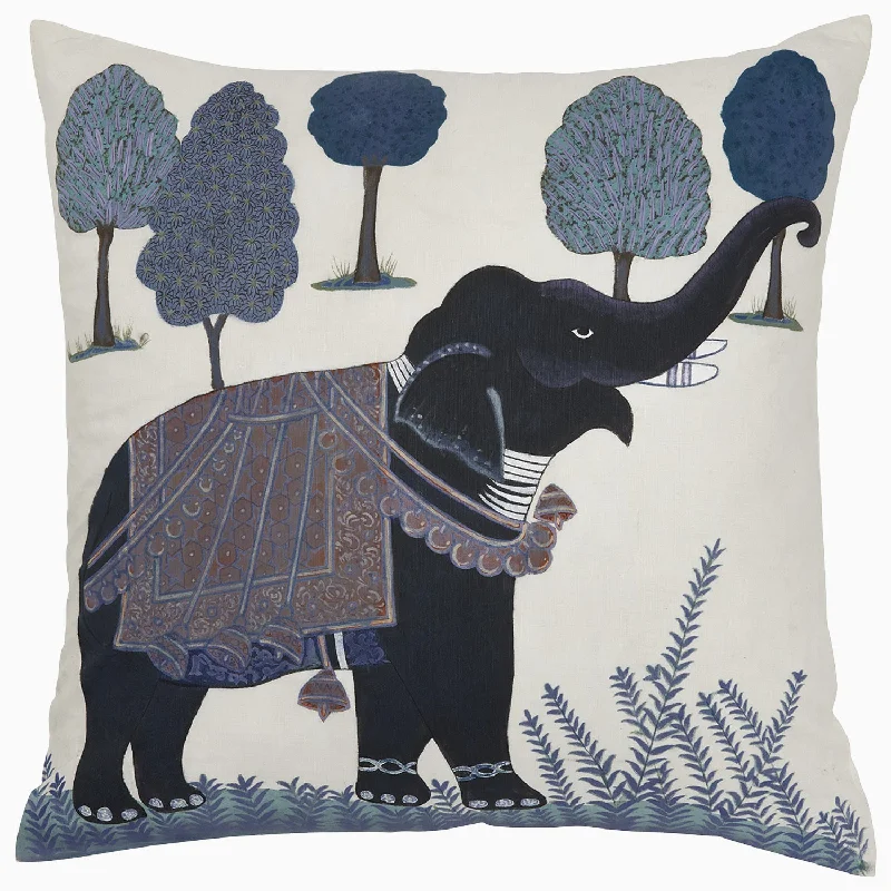 Soft and Fluffy Pillows for Bedroom ComfortIndigo Elephant Decorative Pillow