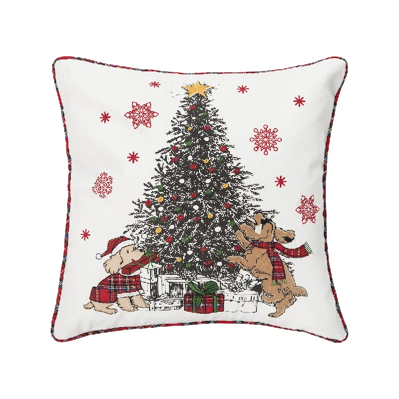 Orthopedic Pillows for Back Pain ReliefFestive Dogs Around Tree Pillow